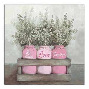 Valentines Day mason jar canvas print